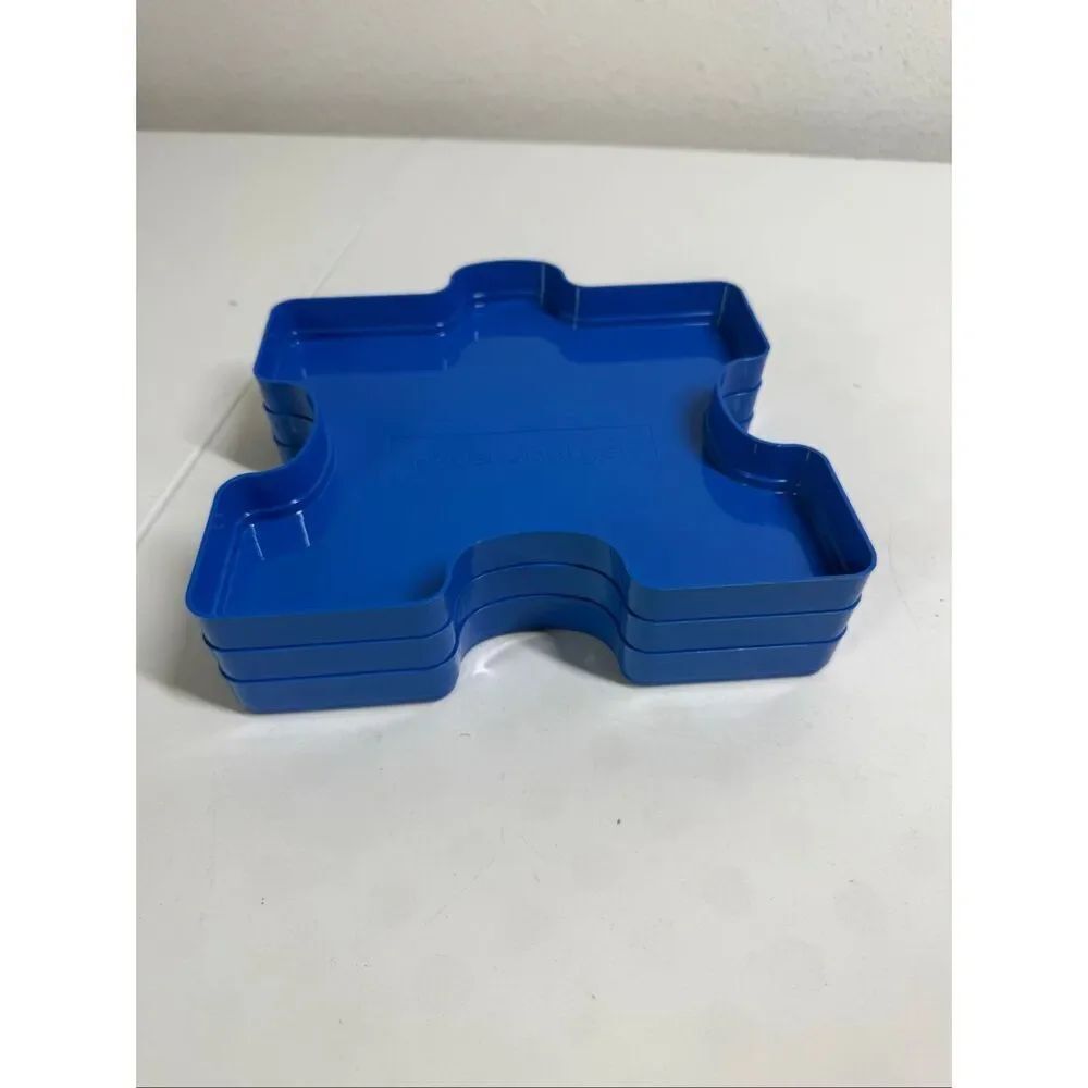 Ravensburger Puzzle Sort & Go Puzzle Pieces Sorting Trays Set of 3 Stacking Blue